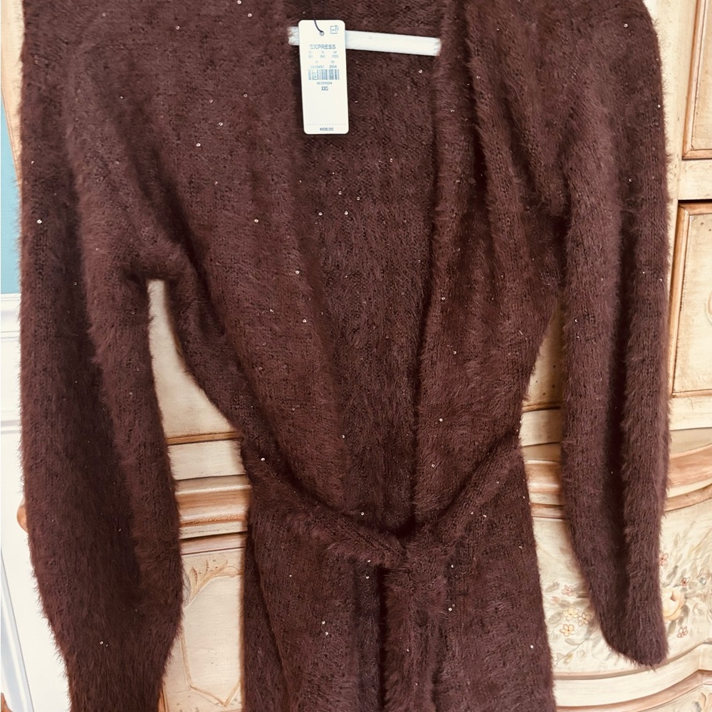 Express Chocolate Knit Cardigan